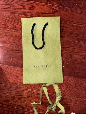 Gucci Green Gift Bag with Black Rope Handles